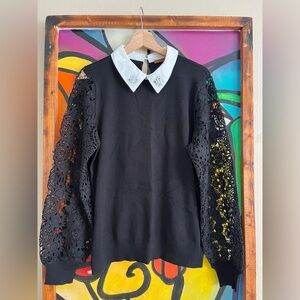 Belldini Black Top with White Collar